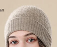 帕什【25秋冬新款】女士100%山羊絨絞花純色帽子百搭針織毛線(xiàn)帽 PS-53 無(wú)染色深駝 曬單實(shí)拍圖