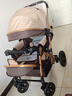 安貝尼嬰兒推車(chē)輕便可坐可躺0-3-6歲手推車(chē)四輪減震折疊寶寶雙向嬰兒車(chē) 至尊款-卡其色（四輪橡膠+四輪減震+大禮包） 曬單實(shí)拍圖