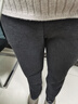 羅蒙（ROMON）醋酸羊毛闊腿褲女秋冬秋小個(gè)子加絨窄版直筒褲子冬季糯米毛呢褲秋 加/絨款—深灰色— 常規 M 曬單實(shí)拍圖