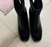 星期六短靴女粗跟高跟靴2025秋季新款時(shí)尚百搭加絨瘦瘦靴 黑色 36 (230mm) 標準碼 曬單實(shí)拍圖