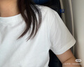 MUJI女式 天竺編織圓領(lǐng)短袖T恤上衣打底衫女款內搭多巴胺女裝 白色BB2P5A4A M (160/84A) 曬單實(shí)拍圖