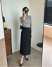 多姿韻高奢新中式半身裙女春秋2026開(kāi)叉中長(cháng)裙盤(pán)扣國風(fēng)印花直筒包臀裙子 黑色 【輕奢專(zhuān)柜】 L /28 建議105-115斤 曬單實(shí)拍圖