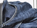 海瀾之家（HLA）牛仔褲男皮標點(diǎn)綴直筒褲五袋款褲子男秋季新復古回潮 牛仔藍過(guò)渡色（深）5F L 175/84A 曬單實(shí)拍圖