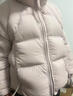 鴨鴨云朵羽絨服女飄帶泡芙2025年冬季新款短款洋氣小個(gè)子面包外套 柔粉色 M 曬單實(shí)拍圖