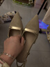 CHARLES&KEITH26春季新品金屬扣氣質(zhì)尖頭高跟鞋涼鞋生日禮物CK1-60361601 Beige米色 36 （230） 曬單實(shí)拍圖