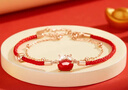 老鳳祥馬年本命年紅繩銀手鏈女款瑪瑙首飾生日紀念日禮物送女友老婆 曬單實(shí)拍圖