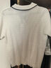 ELLE ACTIVE優(yōu)雅氣質(zhì)毛織翻領(lǐng)T恤女士夏季休閑通勤百搭簡(jiǎn)約撞色短袖上衣 白色 L 曬單實(shí)拍圖