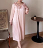 法奈蜜重磅真絲睡裙長(cháng)袖女士真絲睡衣100%桑蠶絲秋季高級感甜美家居服 櫻花粉 L 165 【使用沐浴露手洗】 曬單實(shí)拍圖