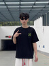 C.MATK純棉t恤男夏季新款短袖男女情侶款休閑運動(dòng)潮流寬松半袖打底衫男 活性黑 XL 曬單實(shí)拍圖