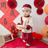G.duck男寶寶周歲禮服春秋中式古風(fēng)唐裝喜慶衣服生日一周歲宴抓周衣服 紅色麒麟三件套 73 建議7-9個(gè)月13-18斤 曬單實(shí)拍圖