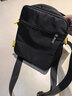 卡拉羊休閑運動(dòng)包單肩包斜挎包男士帆布包超輕豎款潮流胸包旅行便攜黑色 曬單實(shí)拍圖