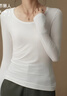 都市麗人打底衫女內搭可外穿洋氣大圓領(lǐng)百搭顯瘦修身正肩長(cháng)袖t恤薄款上衣 曬單實(shí)拍圖