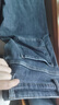 JEEP吉普牛仔褲男春秋季直筒寬松休閑褲子商務(wù)復古男褲 藍灰加絨 32 曬單實(shí)拍圖