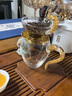 TYZAYR日式公道杯玻璃加厚耐熱分茶器過(guò)濾泡茶茶具茶杯茶海公杯 主圖款金箔260ml厚底公道杯+海豚茶漏+支架 曬單實(shí)拍圖