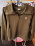 哈吉斯（HAZZYS）女裝 秋季款女士【PHIZ系列】寬松半門(mén)襟拉鏈套頭衛衣女 卡其色KK M (160/84A 38) 曬單實(shí)拍圖