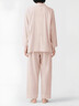 無(wú)印良品（MUJI）女式 無(wú)側縫雙層紗織 睡衣 家居服套裝  淺粉色條紋6s M 曬單實(shí)拍圖