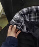 燦圖黑色格子拼接羽絨棉服男秋冬季美式cleanfit棉衣保暖立領(lǐng)外套棉襖 黑色 L 建議110斤到130斤 曬單實(shí)拍圖