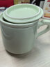 景德鎮高檔羊脂玉青瓷辦公杯陶瓷帶過(guò)濾茶杯茶水分離馬克杯辦公室泡茶杯 羊脂玉龍頭杯三件套(簡(jiǎn)裝) 400ml 曬單實(shí)拍圖