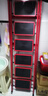 起重工具爬梯人字梯室內加厚多功能碳鋼花架梯便攜梯子家用折疊梯 【全碳鋼】紅色六步扶手梯 曬單實(shí)拍圖