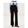 ELAND衣戀直筒西裝褲女柔軟舒適寬松休閑闊腿長(cháng)褲夏季EETAE49E02 黑色 170 曬單實(shí)拍圖