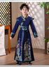 小淘孩兒童漢服男童套裝國學(xué)服中國風(fēng)唐裝古裝武俠風(fēng)明制飛魚(yú)服演出服 浮龍藍色套裝+吊墜 130 曬單實(shí)拍圖