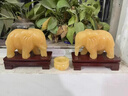 天然玉石米黃玉吸水風(fēng)水大象擺件一對擺設石雕石頭小象飾品招財 長(cháng)15cm一個(gè) 曬單實(shí)拍圖