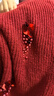 香影新年紅色毛衣女2026春季新款釘珠本命年慵懶風(fēng)圓領(lǐng)針織衫上衣 紅色 L 曬單實(shí)拍圖