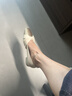 卓詩(shī)尼單鞋女2026年春秋季新款法式拼色褶皺小香風(fēng)溫柔方頭淺口女鞋子 米白色 37 曬單實(shí)拍圖