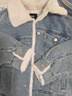 森馬（Semir）牛仔外套女拼接仿兔毛翻領(lǐng)寬松港風(fēng)冬季落肩夾棉夾克103724108001 曬單實(shí)拍圖