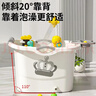 小沐馬兒童泡澡桶寶寶嬰兒游泳桶洗澡沐浴桶可坐家用加厚大號浴盆 北歐灰【大號觸屏實(shí)時(shí)感溫款】+轉轉樂(lè )+送洗浴大禮包 曬單實(shí)拍圖