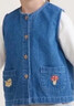 歐姆熊女童牛仔馬甲春秋季2025新款洋氣秋款女寶寶外穿兒童秋裝馬夾背心 牛仔藍 110 曬單實(shí)拍圖
