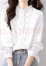 【法繡棉韻】蕾絲花邊領(lǐng)杏色長(cháng)袖襯衫女秋季新款設計感小眾刺上衣 白色 M 曬單實(shí)拍圖