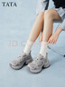 他她（TATA）女鞋2026春秋新款休閑鞋運動(dòng)鞋百搭厚底增高老爹鞋透氣跑步鞋 灰色（單里） 37 曬單實(shí)拍圖