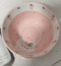 佩爾森卡通陶瓷雙耳湯碗家用湯碗泡面碗餐具草莓兔湯碗+勺子 曬單實(shí)拍圖