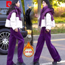皮爾卡丹（pierre cardin）時(shí)尚洋氣套裝女冬季百搭寬松減齡拼色棉服保暖外套加絨長(cháng)褲兩件套 棉服外套+加絨休閑褲 【兩件套】 XL 115-130 曬單實(shí)拍圖