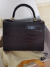 CALCULAT&KEENCK感時(shí)尚手提包女2025新款秋冬鱷魚(yú)紋凱莉包小眾洋氣單肩斜挎包 黑色 曬單實(shí)拍圖
