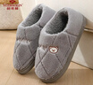 俞兆林棉拖鞋男女居家用室內簡(jiǎn)約保暖毛絨包跟防滑棉鞋 YI004 曬單實(shí)拍圖