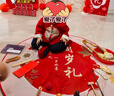 舒貝怡嬰兒衣服男童套裝中式國風(fēng)唐裝周歲抓周新年紅色春秋兒童拜年服80 曬單實(shí)拍圖