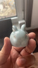聚御瓷 青瓷玉兔茶寵擺件 茶桌擺件裝飾擺件茶具擺件工藝品茶室茶臺配件 青瓷小玉兔 曬單實(shí)拍圖