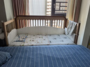 NORDICBABY北歐寶貝床邊加寬拼接床大人可睡嬰兒床實(shí)木板兒童床新生兒字母床 單床+空氣床墊+床圍 160*80cm 曬單實(shí)拍圖