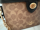 蔻馳（COACH）【品牌直供】女士KAY斜挎手提包棕黃拼黑色CBQ35禮物 曬單實(shí)拍圖