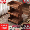 中古松木小推車(chē)客廳零食置物架移動(dòng)廚房果蔬架多功能家用收納柜子 【全松木-清漆昇級款三層】胡桃色45*30*80cm 曬單實(shí)拍圖