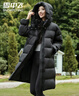 雪中飛（SNOWFLYING）羽絨服女士中長(cháng)款2025冬季新款時(shí)尚甜美花苞袖直筒保暖外套 曬單實(shí)拍圖