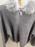 百圖（betu）女裝2025年冬季新款毛衣開(kāi)衫顯瘦簡(jiǎn)約潮流連帽時(shí)尚外搭女2512X02 灰色 S 曬單實(shí)拍圖