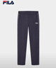 FILA 斐樂(lè )官方【楊冪同款】女針織加絨長(cháng)褲休閑闊腿褲 墨黛-DB M 曬單實(shí)拍圖