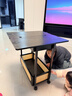 木馬人可移動(dòng)邊幾茶幾中古小桌子沙發(fā)邊柜小戶(hù)型折疊推車(chē)置物架實(shí)木客廳 【可折疊桌面】移動(dòng)邊幾-黑色（360°萬(wàn)向滾輪） 曬單實(shí)拍圖