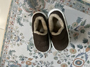 細細條（XIXITIAO）男女家用室內防滑包跟棉拖鞋情侶毛絨可愛(ài)狗狗冬季月子鞋 深棕色全包款【純色褶皺】 44-45 曬單實(shí)拍圖
