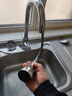 九牧全銅防濺水廚房抽拉式三檔水龍頭冷熱洗菜盆水槽洗碗池多功能家用 【亮銀款】全銅抽拉三檔水龍頭 曬單實(shí)拍圖