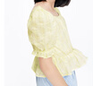 little MO&Co.童裝兒童夏女童小衫甜美方領(lǐng)短袖花邊上衣女孩泡泡袖 黃色格 130 130/60 曬單實(shí)拍圖