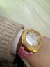 西普尼金表（HIPINE）金表女防水石英表輕奢純金999黃金手表進(jìn)口機芯女生日禮物 【皎月白-粉帶】金重3.5g+ 曬單實(shí)拍圖